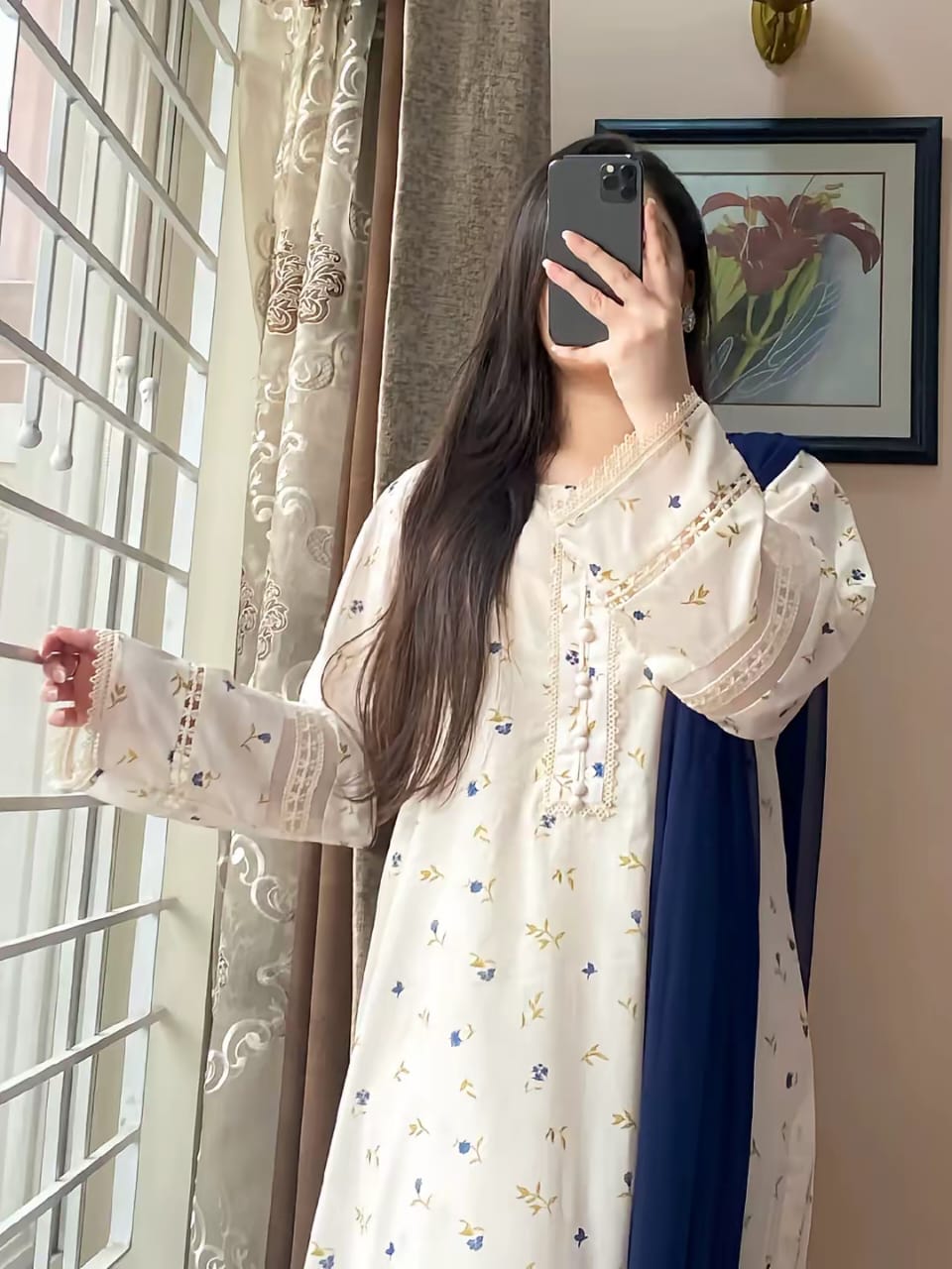 3 Piece - Bana Dora Printed Dress(Unstitched)