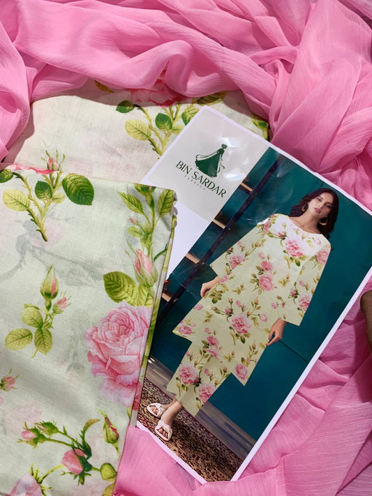 3 PC (Unstitched) Printed