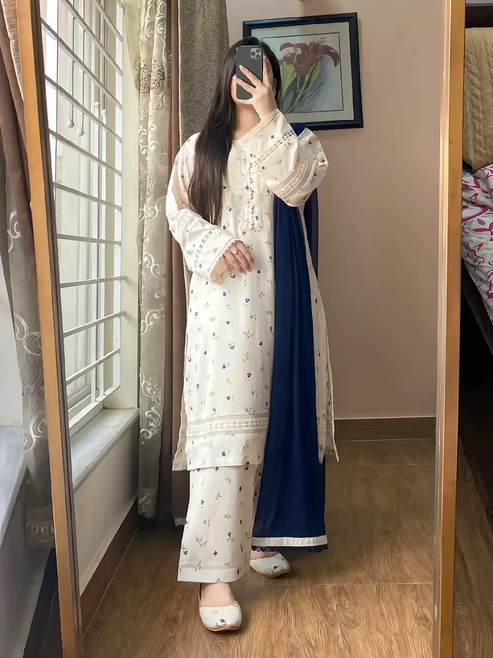 3 Piece - Bana Dora Printed Dress(Unstitched)